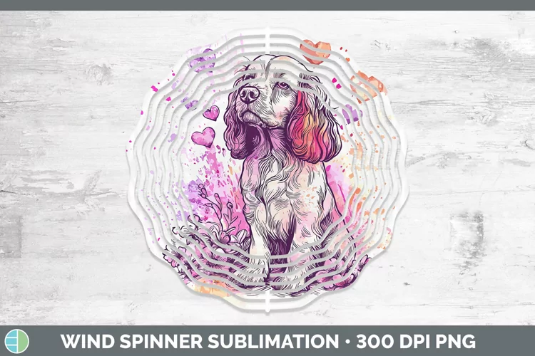 Valentine Splash Dogs Cocker Spaniel Wind Spinner Sublimatio