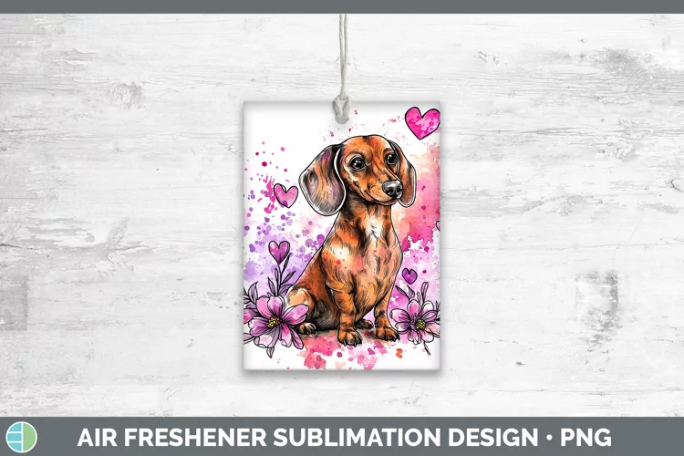 Valentine Splash Dogs Dachshund Air Freshener Sublimation Ca