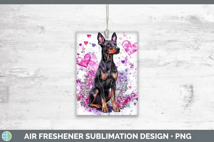 Valentine Splash Dogs Doberman Pinscher Air Freshener Sublim