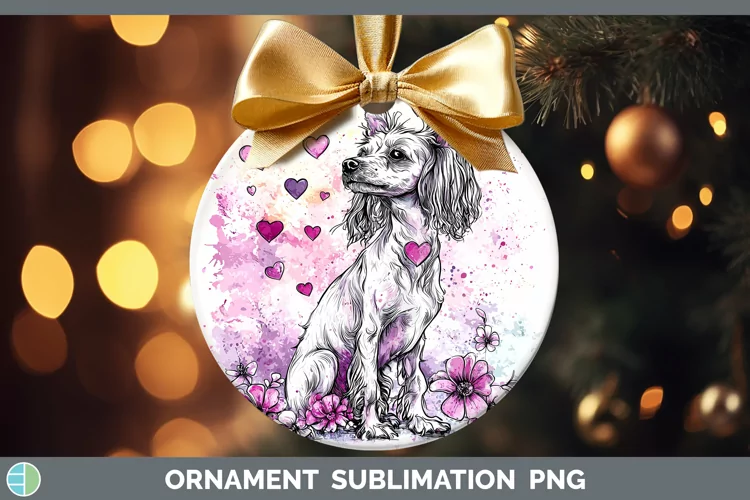 Valentine Splash Dogs Hairless Chinese Crested Dog Ornament