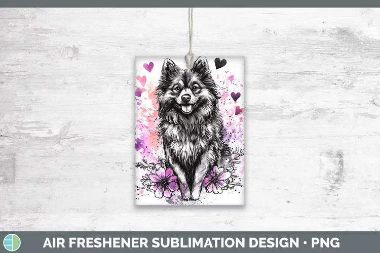 Valentine Splash Dogs Keeshond Dog Air Freshener Sublimation