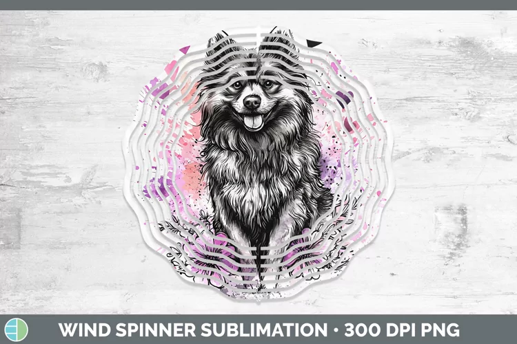 Valentine Splash Dogs Keeshond Dog Wind Spinner Sublimation