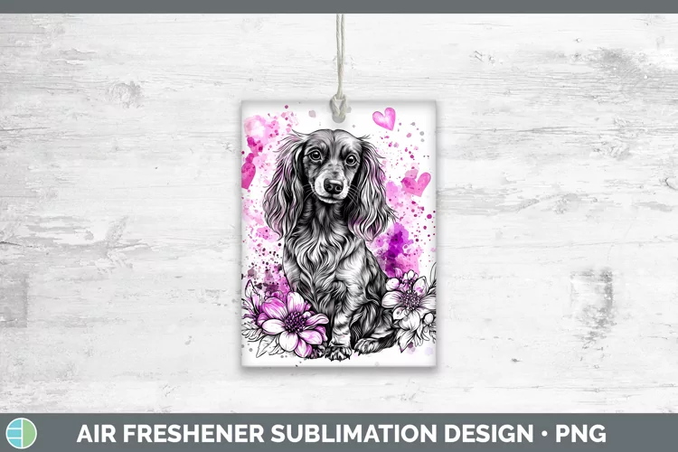 Valentine Splash Dogs Long-haired Dachshund Air Freshener Su