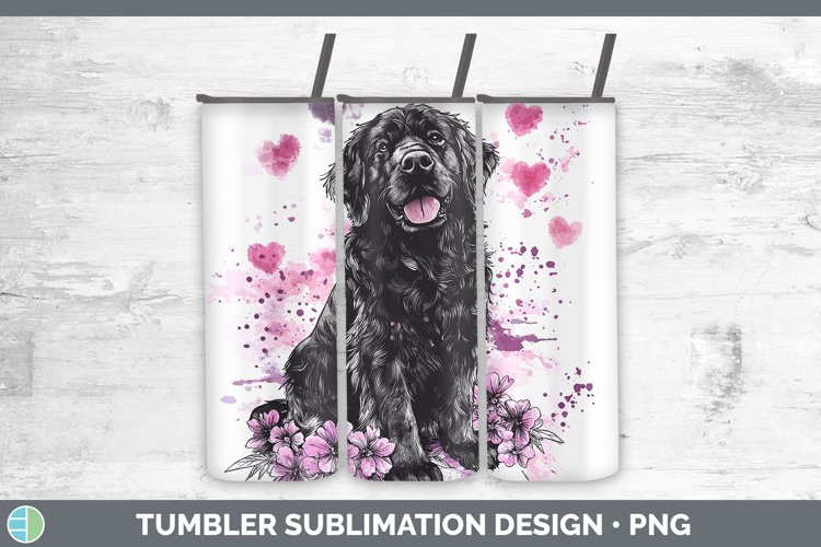 Valentine Splash Dogs Newfoundland Tumbler Sublimation 20 o