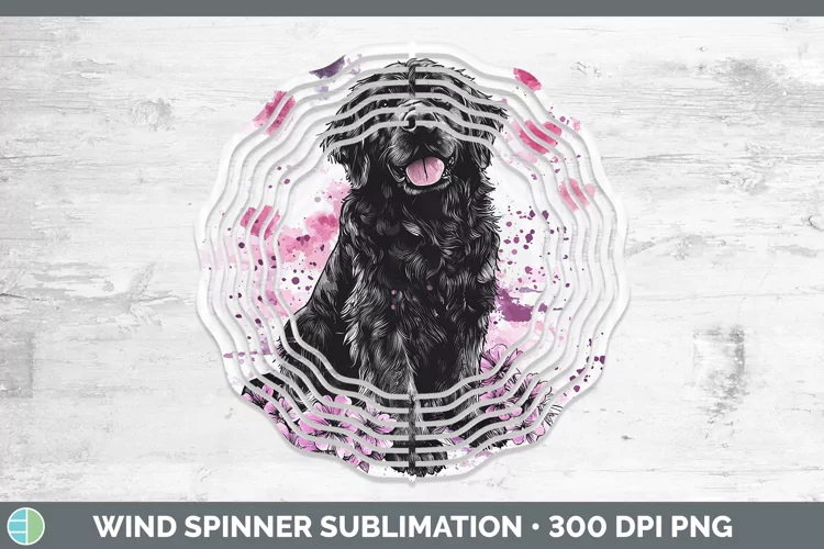 Valentine Splash Dogs Newfoundland Wind Spinner Sublimation