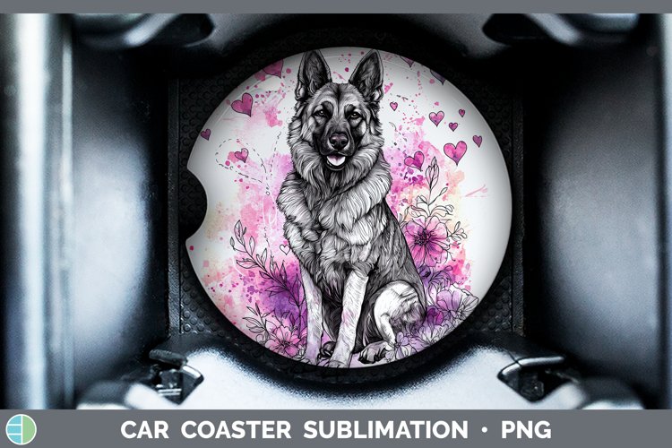 GorgeousValentine Splash Dogs Car Coaster design.