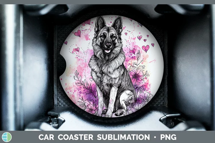 Valentine Splash Dogs Norwegian Elkhound Dog Car Coaster Sub