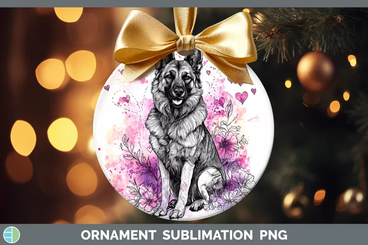 Valentine Splash Dogs Norwegian Elkhound Dog Ornament Sublim