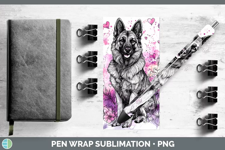 Valentine Splash Dogs Norwegian Elkhound Dog Pen Wrap Sublim