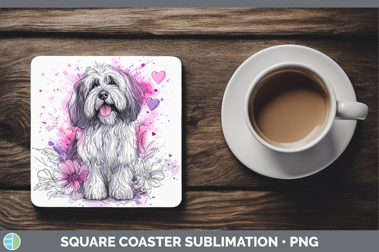 GorgeousValentine Splash Dogs Square Coaster design.