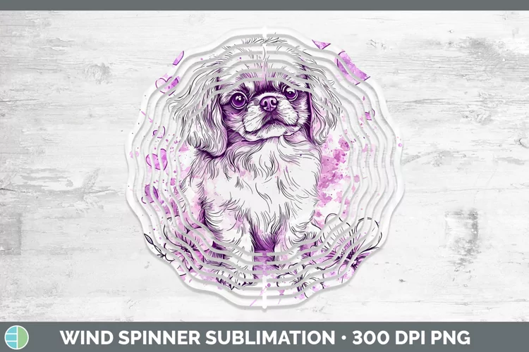 Valentine Splash Dogs Pekingese Wind Spinner Sublimation Spi