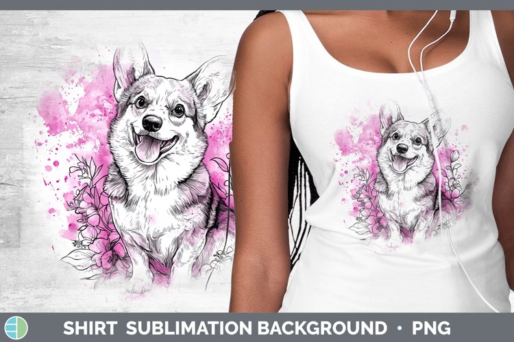 Valentine Splash Dogs Pembrook Corgi Shirt Sublimation Subli