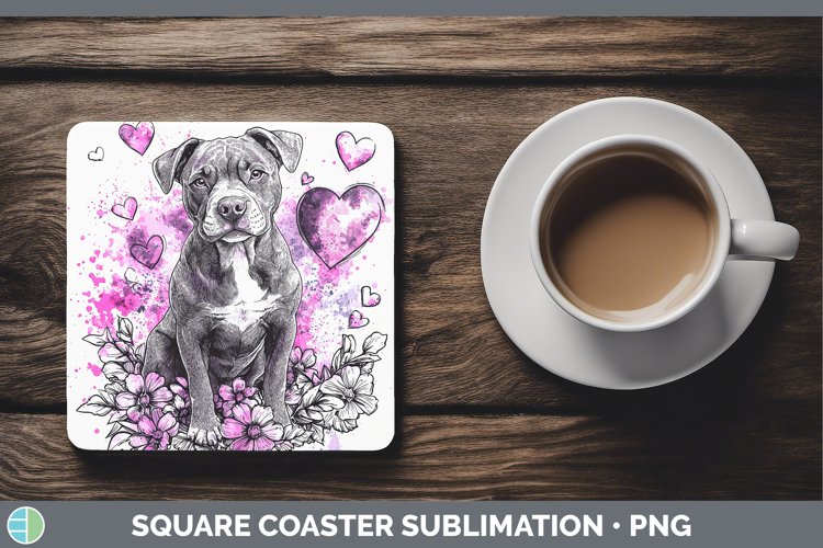 GorgeousValentine Splash Dogs Square Coaster design.