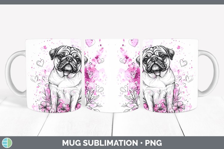 GorgeousValentine Splash Dogs Mug Wrap design.