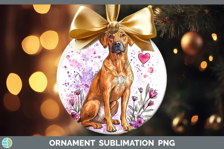 Valentine Splash Dogs Rhodesian Ridgeback Ornament Sublimat