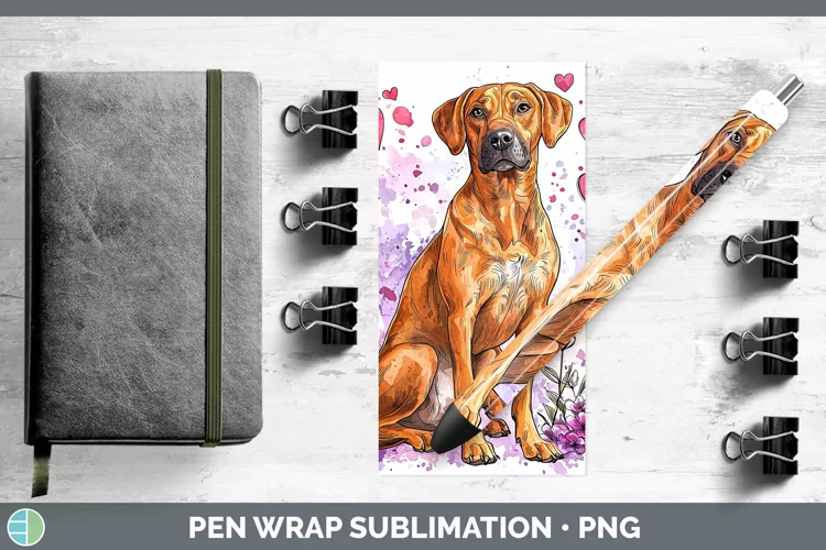 Valentine Splash Dogs Rhodesian Ridgeback Pen Wrap Sublimat