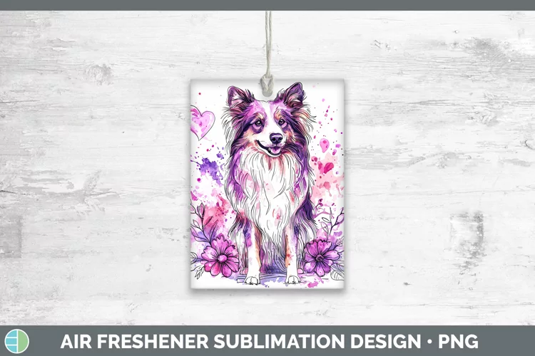 Valentine Splash Dogs Rough Collie Air Freshener Sublimation