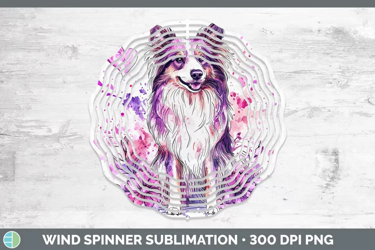 Valentine Splash Dogs Rough Collie Wind Spinner Sublimation