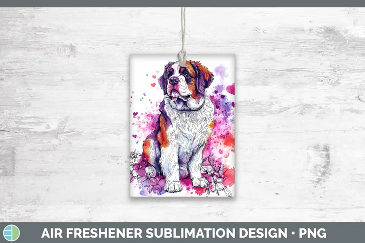 Valentine Splash Dogs Saint Bernard Air Freshener Sublimatio