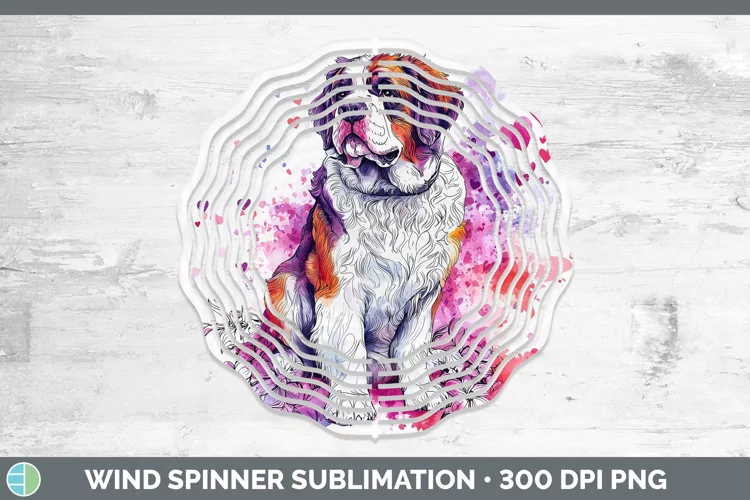 Valentine Splash Dogs Saint Bernard Wind Spinner Sublimation