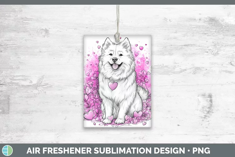 Valentine Splash Dogs Samoyed Dog Air Freshener Sublimation