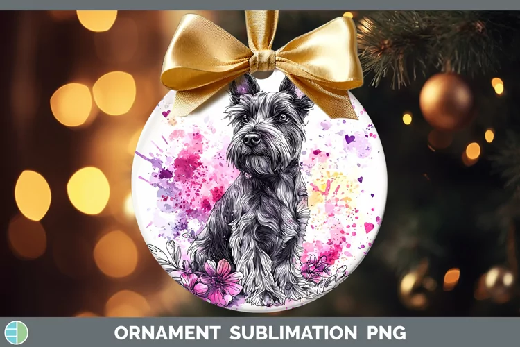 Valentine Splash Dogs Scottish Terrier Dog Ornament Sublimat