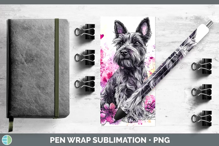 Valentine Splash Dogs Scottish Terrier Dog Pen Wrap Sublimat
