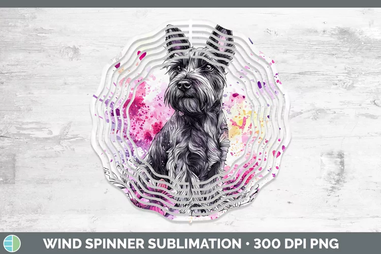 Valentine Splash Dogs Scottish Terrier Dog Wind Spinner Subl