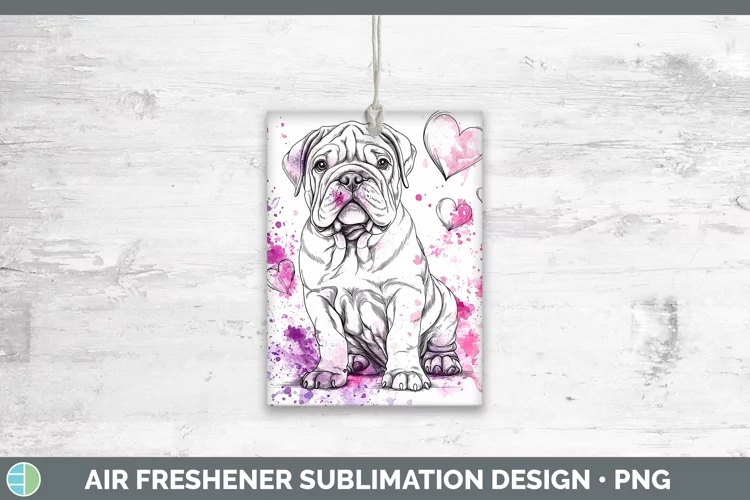 Valentine Splash Dogs Shar Pei Air Freshener Sublimation Car