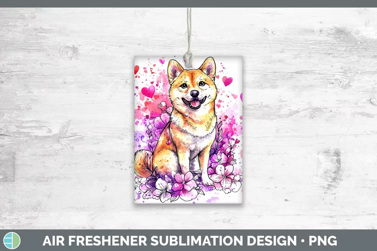 Valentine Splash Dogs Shiba Inu Air Freshener Sublimation C
