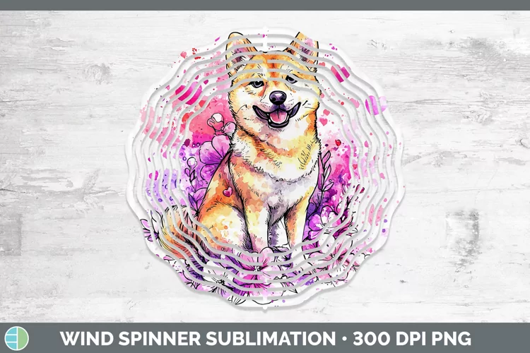 Valentine Splash Dogs Shiba Inu Wind Spinner Sublimation Sp