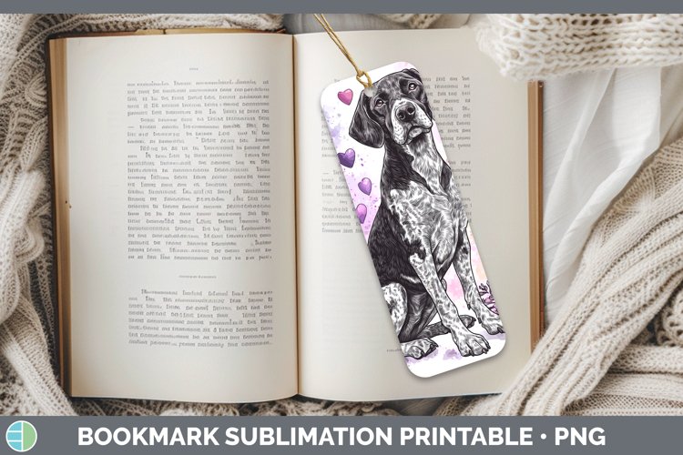 Valentine Splash Dogs Shorthaired Pointer Bookmark Sublimat