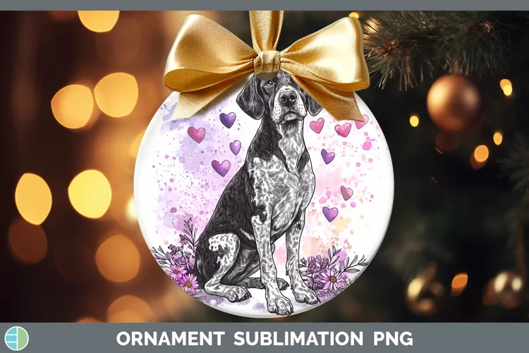 Valentine Splash Dogs Shorthaired Pointer Ornament Sublimat