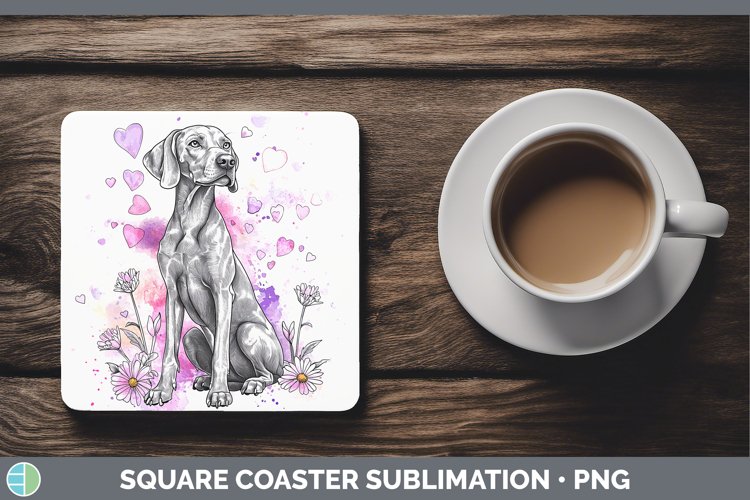 GorgeousValentine Splash Dogs Square Coaster design.