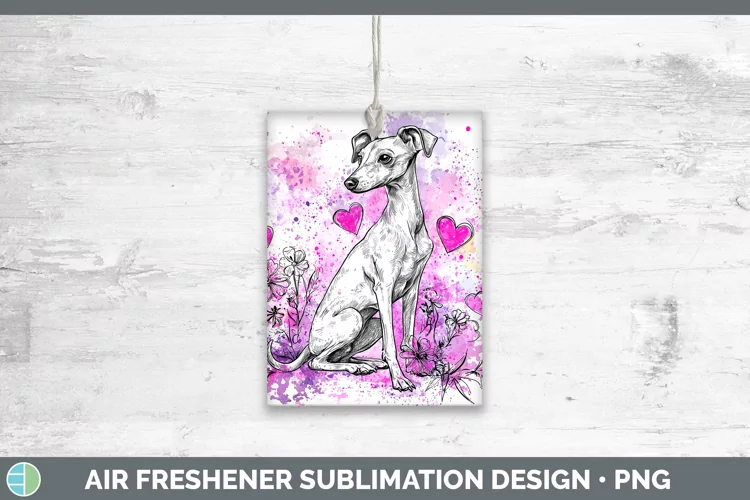 Valentine Splash Dogs Whippet Air Freshener Sublimation Car