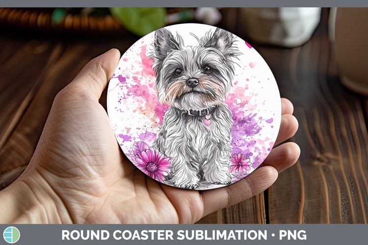 GorgeousValentine Splash Dogs Round Coaster design.