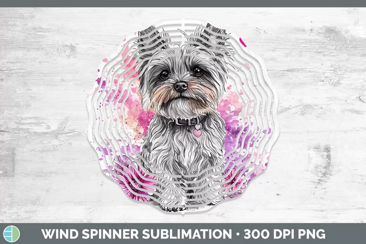 Valentine Splash Dogs Yorkshire Terrier Wind Spinner Sublima