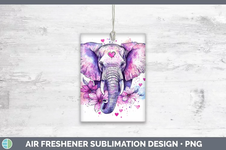 Valentine Splash Elephant Air Freshener Sublimation Car Fres