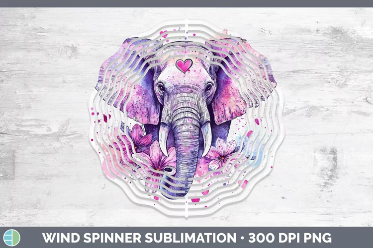 Valentine Splash Elephant Wind Spinner Sublimation Spinner D