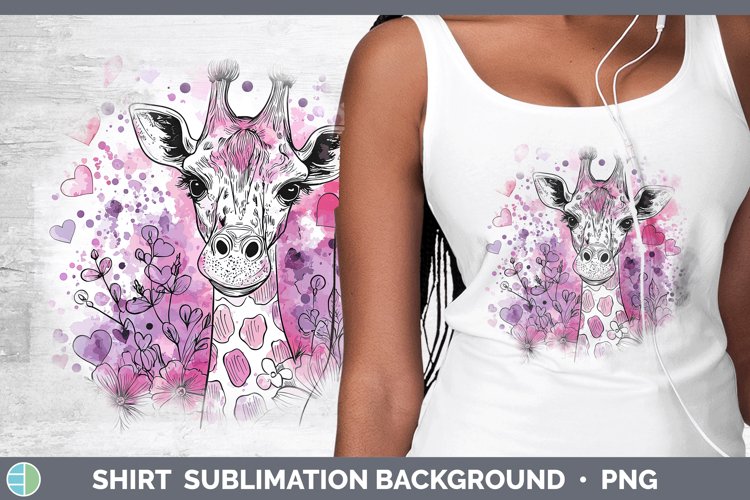 Valentine Splash Giraffe Shirt Sublimation Sublimation Backg