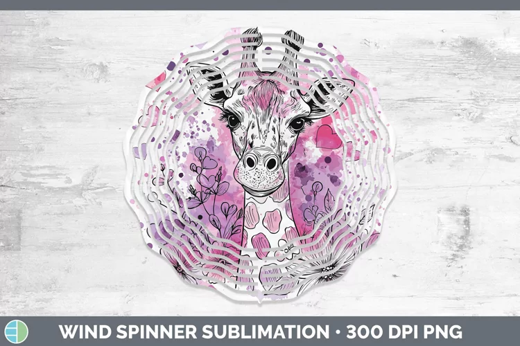 Valentine Splash Giraffe Wind Spinner Sublimation Spinner De