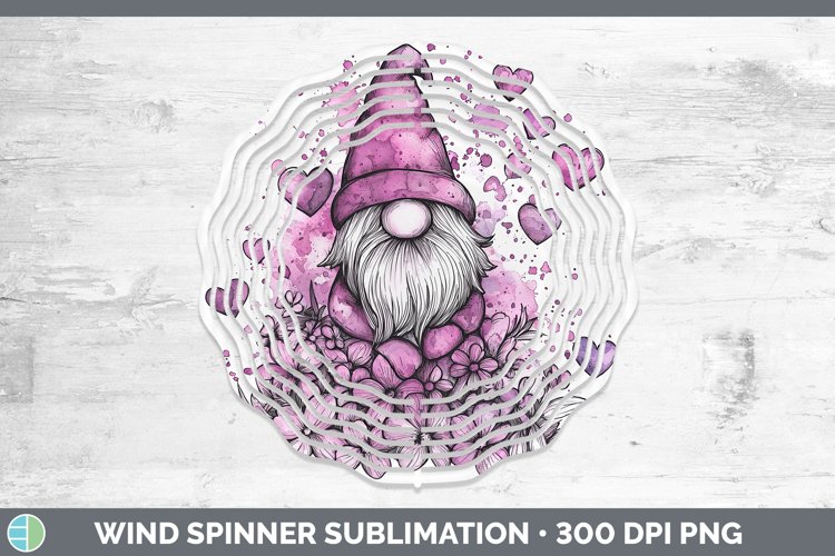 Valentine Splash Gnome Wind Spinner Sublimation Spinner Desi