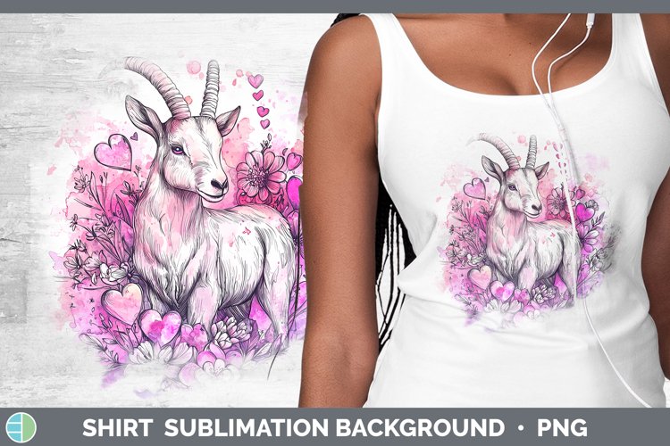 Valentine Splash Goat Shirt Sublimation Sublimation Backgrou