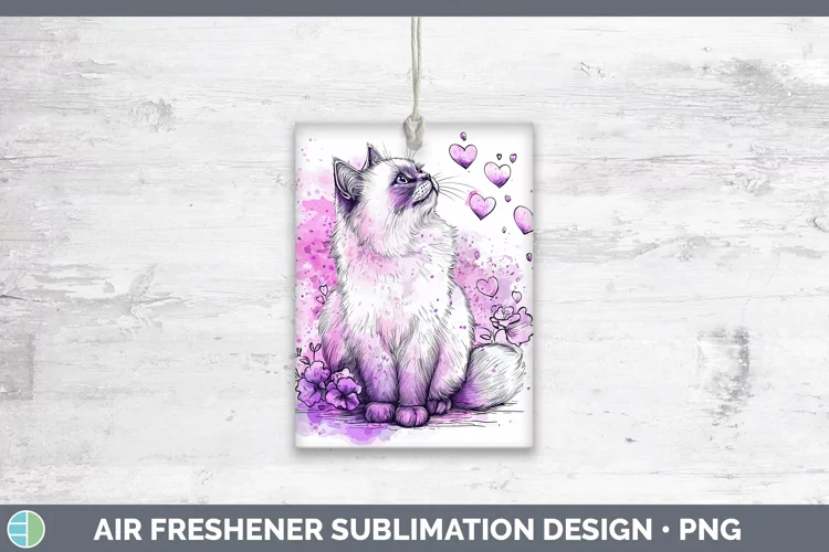 Valentine Splash Himalayan Cat Air Freshener Sublimation Car