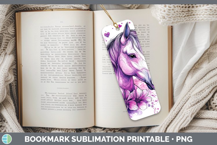 Valentine Splash Horse Bookmark Sublimation Printable Design