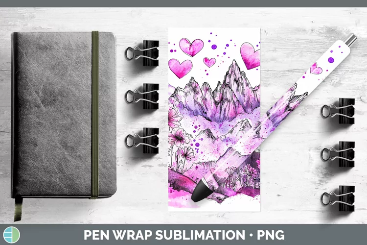 Valentine Splash Landscape Pen Wrap Sublimation Pen Designs