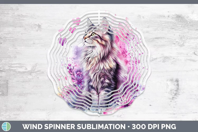 Valentine Splash Maine Coon Cat Wind Spinner Sublimation Spi