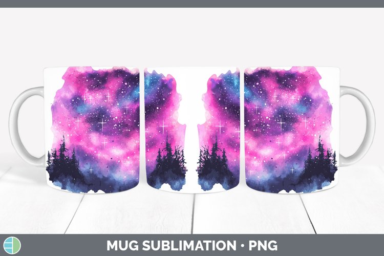 Valentine Splash Northern Lights Mug Wrap Sublimation Coffee