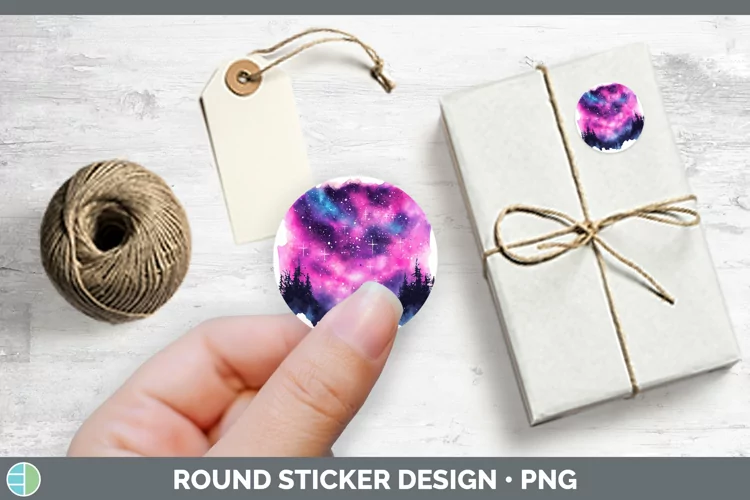 Valentine Splash Northern Lights Stickers | Round Labels Des