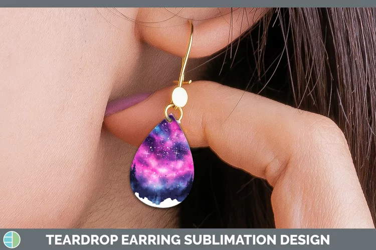 Valentine Splash Northern Lights Teardrop Earrings Sublimati